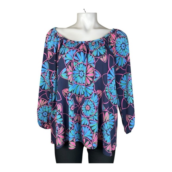 Tori Richard Honolulu Women’s XS Scoop Neck Cordoba Floral Printed Blouse Top - Picture 4 of 10